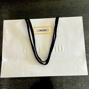 Miu Miu shopping bag. NWOT.  Beautiful white & gold, so classy!